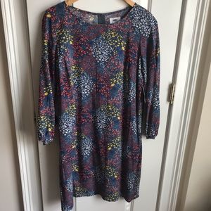 Floral long sleeve swing dress
